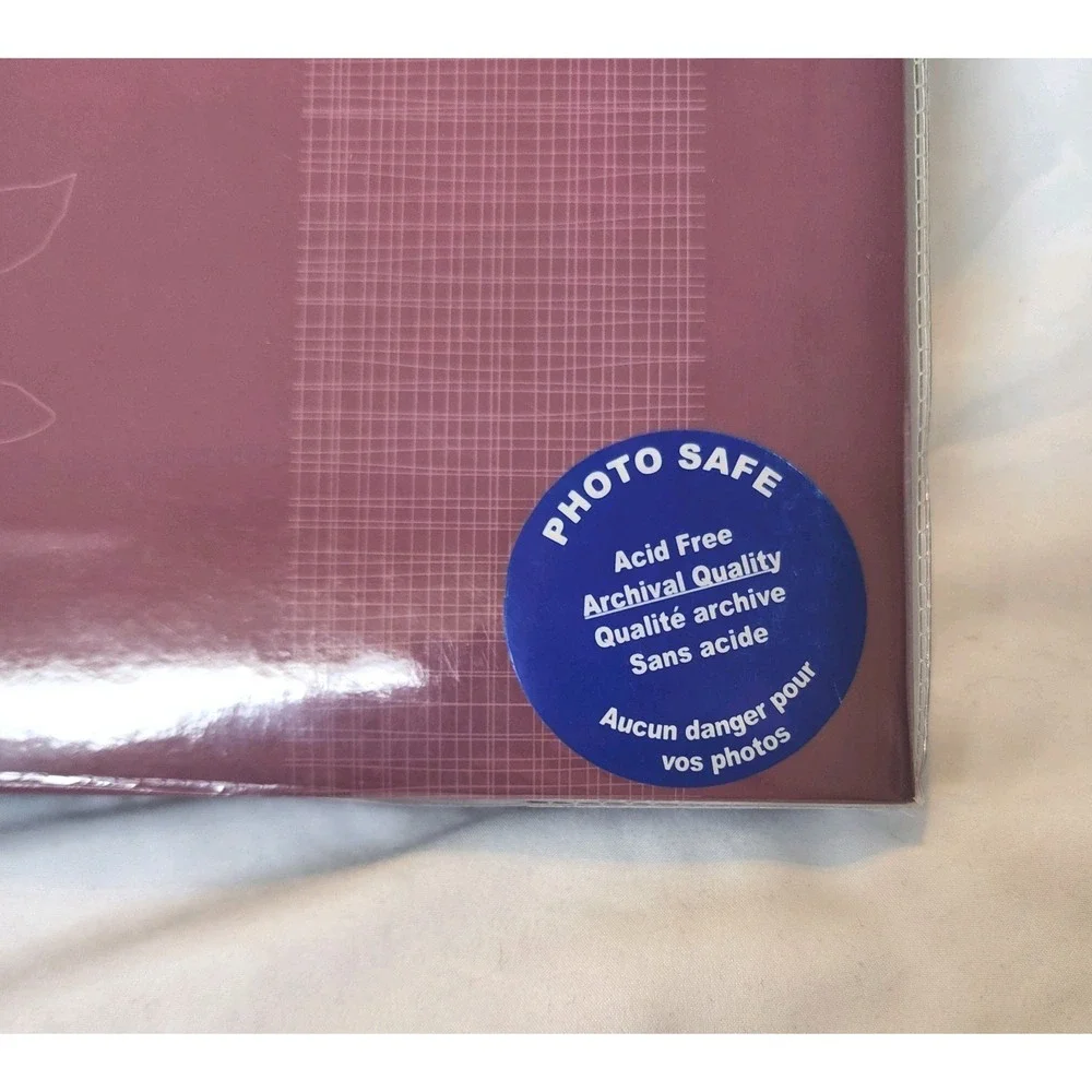 Vintage Pocket Photo Album 300 (4 x 6) Pictures w Writing Area Floral Red NEW